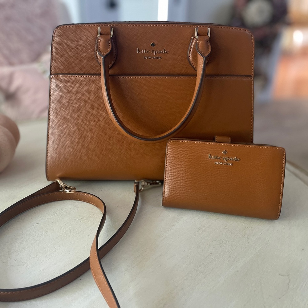 Kate Spade Madison Medium Satchel and Compact Bifold Wallet